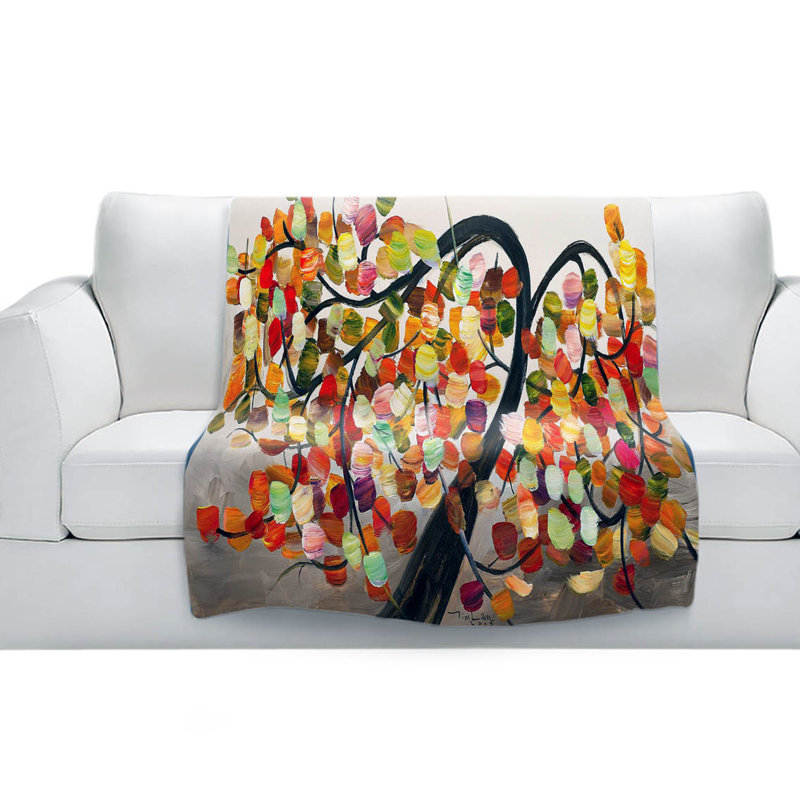 Couverture sherpa douce color tree ix, l 68 po x L 80 po