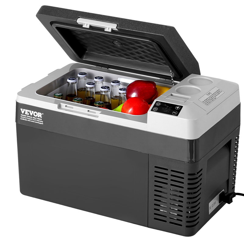 VEVOR 25L Black and Gray Portable Car Refrigerator Freezer