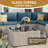 7 Piece Patio Conversation Set with Coffee Table and Cushions-1538385286