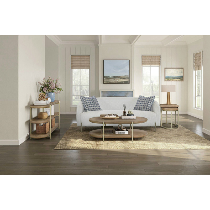 Modern Console Table In Brown, 29.57 In. Height And 64 Package Depth Latte Finish With Metal Features, 30 60