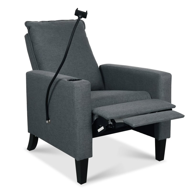Adjustable Recliner Sofa with Cup & Phone Holder, Gray