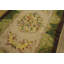 Antique Small Size American Floral Folk Art Design Hooked Area Rug
