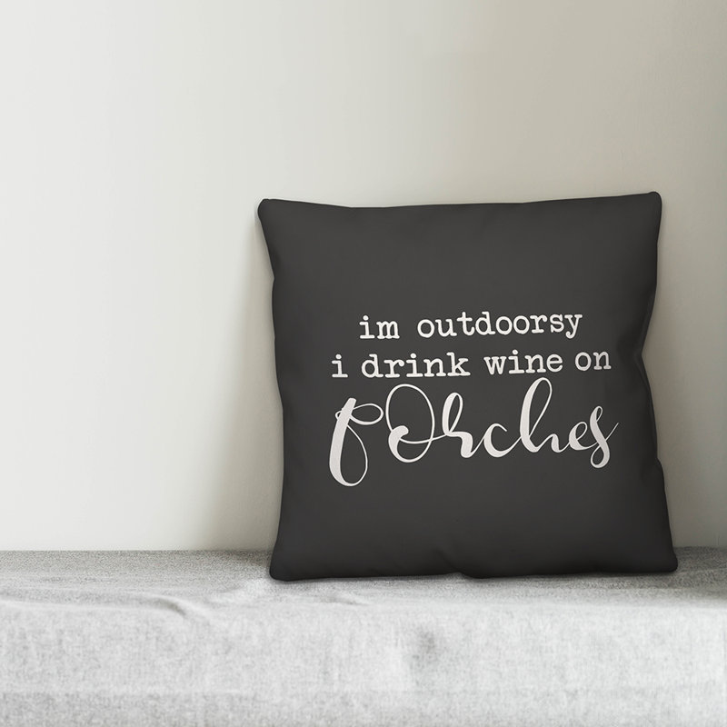 Outdoor Throw Pillow, Black/White, 18" x 18"
