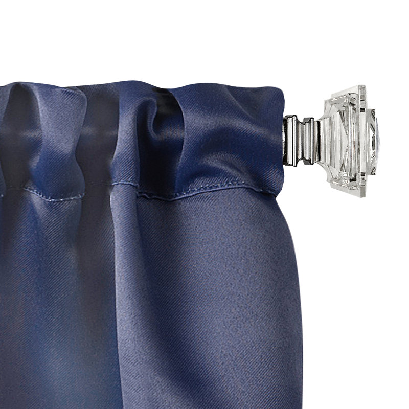 Tringle à rideaux simple ajustable en cristal 0,75 po Schlegel, 66 po à 120 po