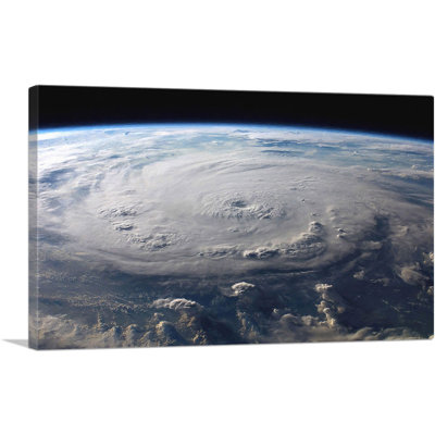 Station aérienne de la Nasa, vue aérienne d'une tempête sur terre - reproduction de photo sur toile tendue
