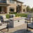24" H x 61" W Outdoor Concrete Fire Pit Table with Hideaway Gas Tank Holder and Extra Storage Space 60,000BTU
