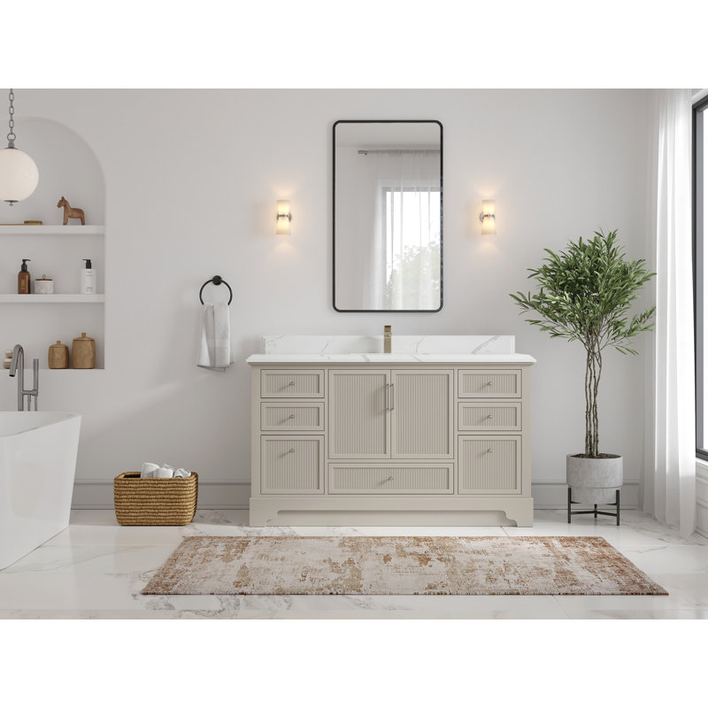 Alys 60'' Single Bathroom Vanity with Top, Calacatta Laza