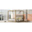 Lit plateforme à baldaquin avec tête de lit et structure en métal Upholstery-1157969502