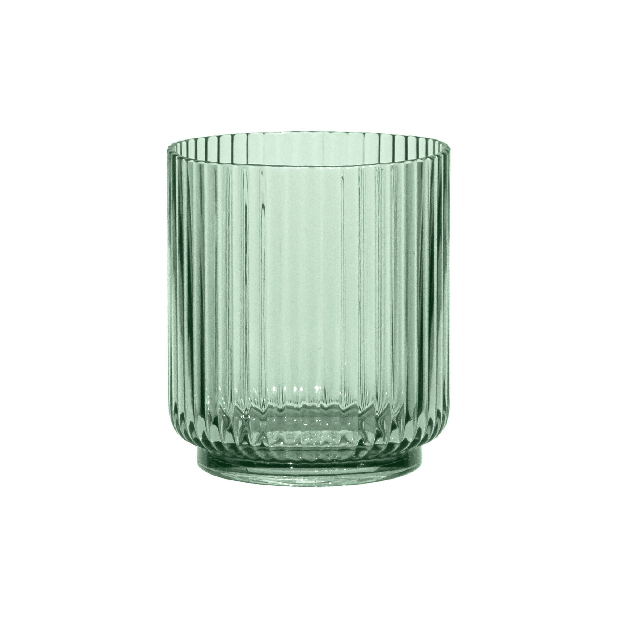 Laya Fluted Acrylic Low Tumbler Glass, Green