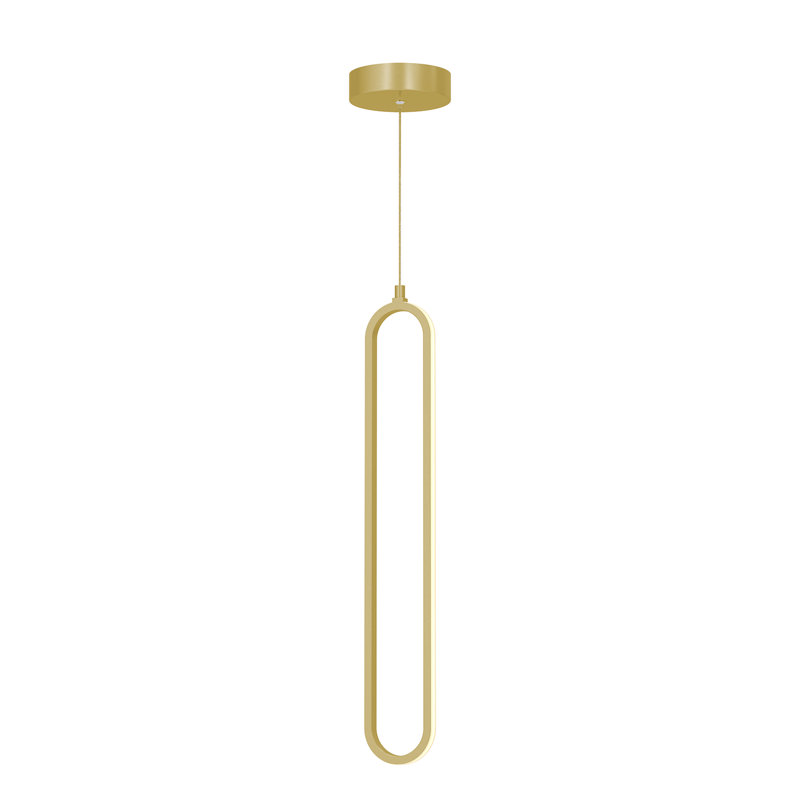 Luminaire suspendu simple à 1 lumière Zanaia, H 25 po x l 3,5 po x P 3,5 po, Or