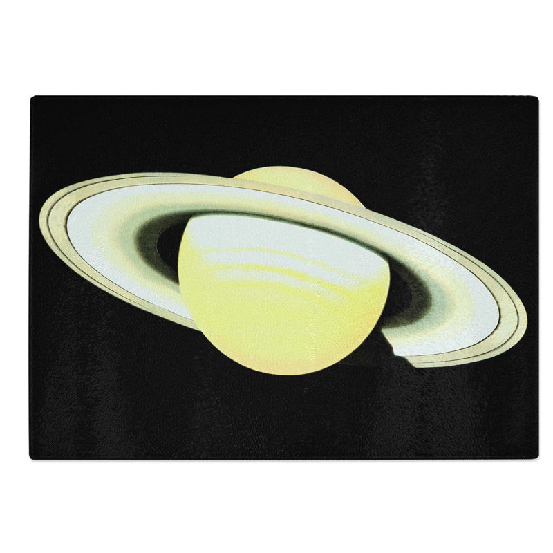 Tempered Glass Planet Saturn by E. L. Trouvelot Chopping Board, 39 cm W x 28.5 cm L