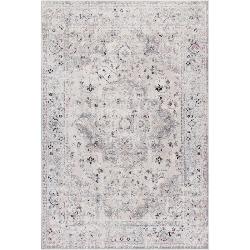 Tapis oriental crème / gris Tonia, Rectangle 3 pi 3 po x 4 pi 11 po