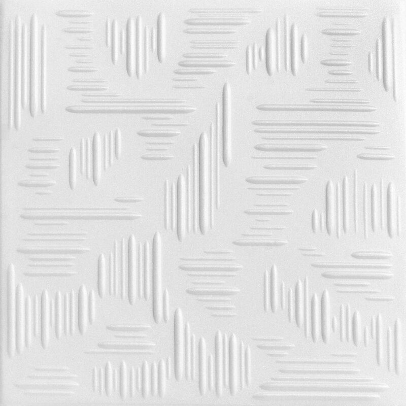 Country Wheat 1.6 ft. x 1.6 ft. Polystyrene Glue-up Ceiling Tile, Plain White