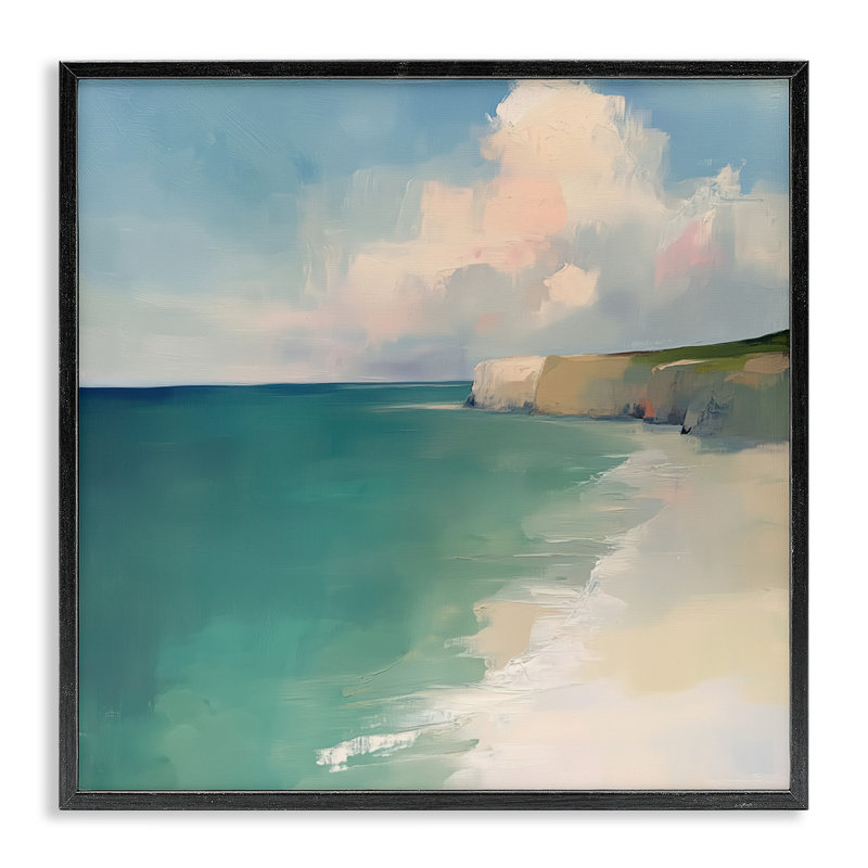 Giclée encadrée «Turquoise Horizons Expression», conception par Annabelle Hall, Giclée encadrée noir minuit