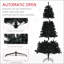 Arbre de Noël artificiel de 6 pi de hauteur, arbre de Noël non éclairé avec 1000 pointes de branches, ouverture automatique, base en acier, décoration des Fêtes pour bureau personnel, noir-1763022947