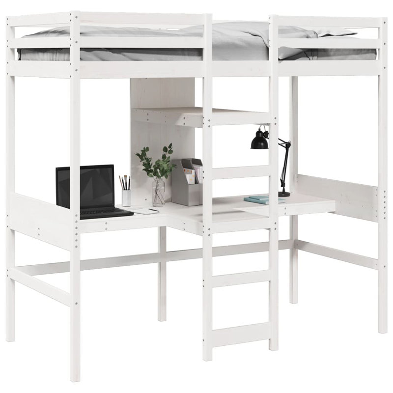 Sherbrooke High Sleepers with Trundle Included, 80 x 200 cm, White