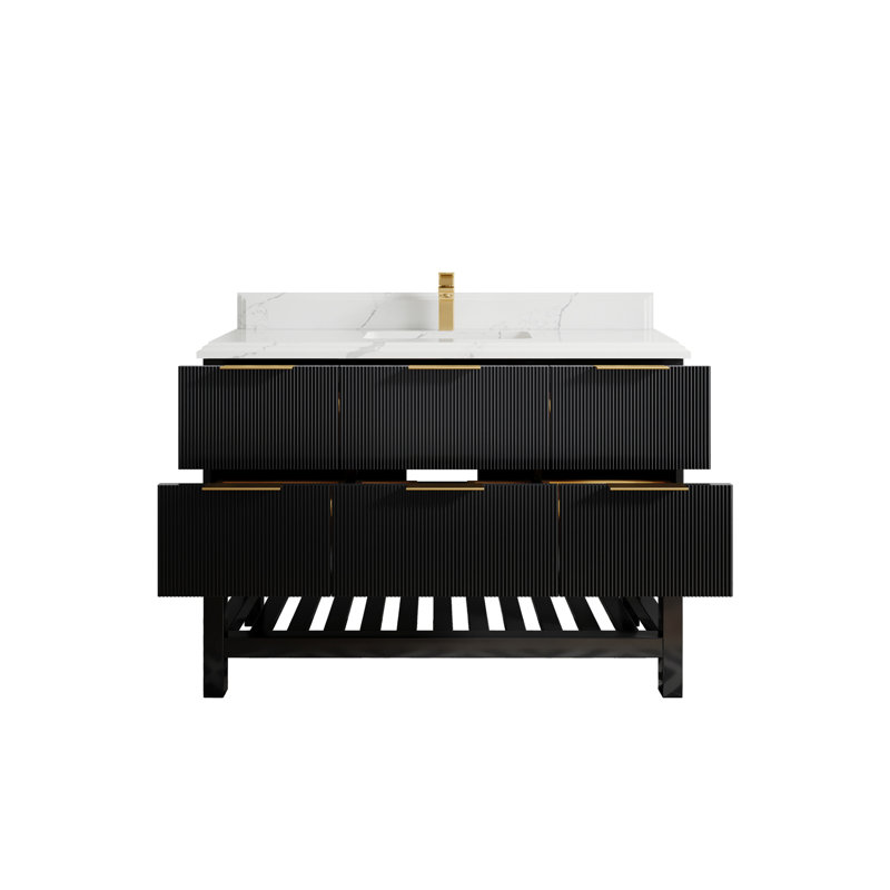 Ensemble de meuble-lavabo simple 48 po Charlyee, Calacatta Laza