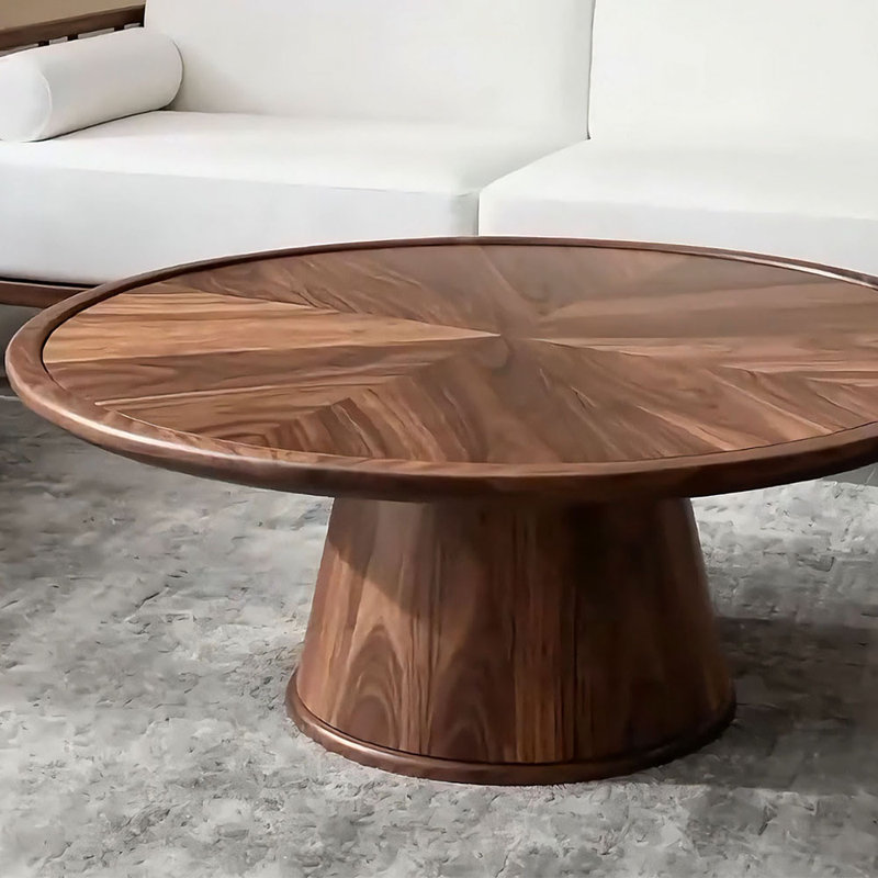 Table basse moderne et simple en bois massif., H 19,6 po x L 47,2 po x l 47,2 po