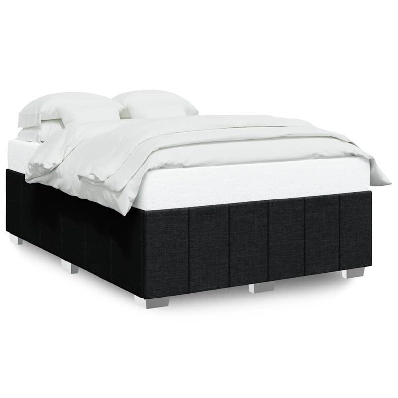 Baecher Upholstered Fabric Bed Frame, Double, Black