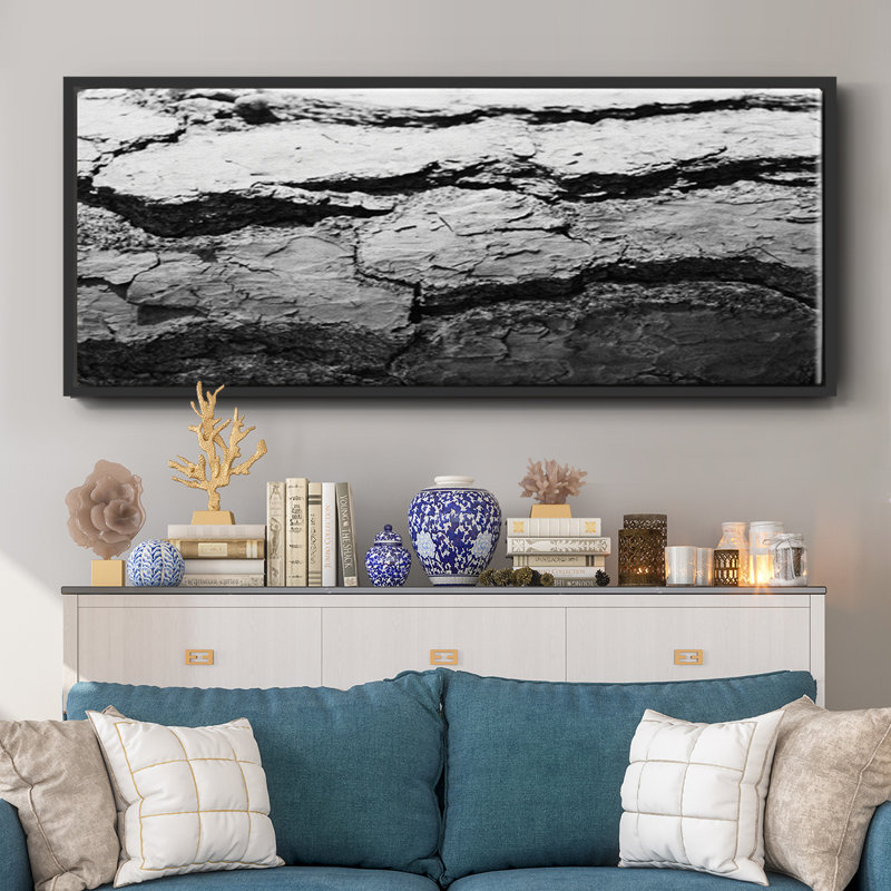 Found Textures IV - reproduction d'un seul cadre photo sur toile, Toile avec cadre argenté, H 8 po x l 20 po x P 1,5 po