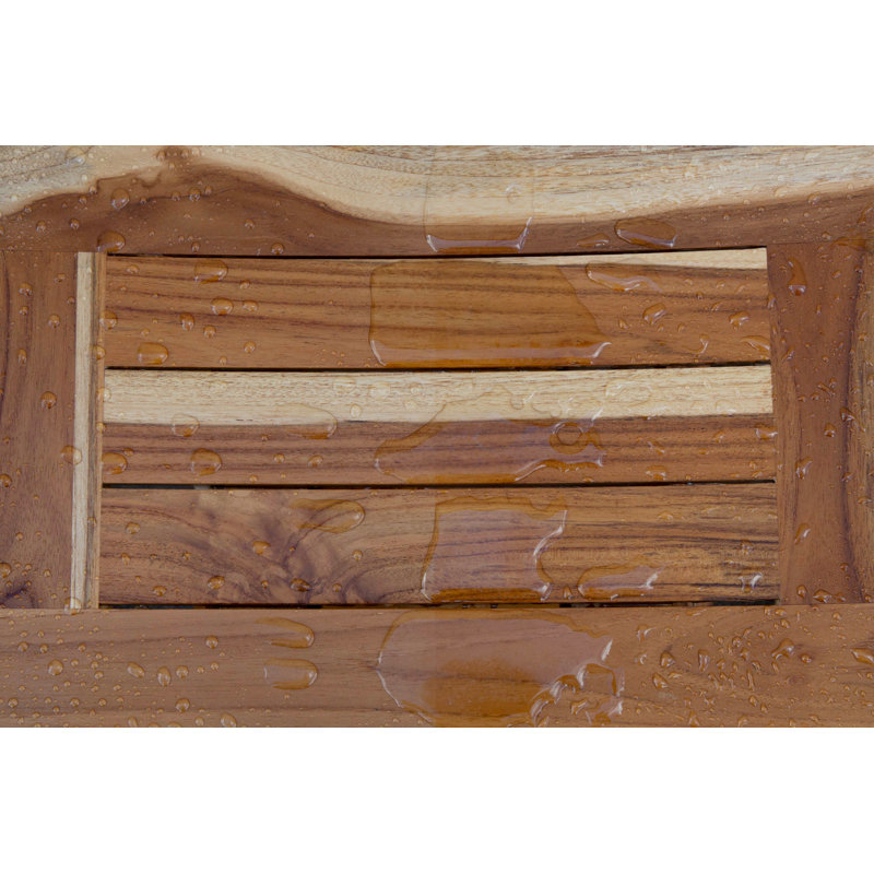 EcoDecors - Serenity, 18 Inch Wide - Teak Shower Bench - Bathroom Stool Seat - in Earthy Teak