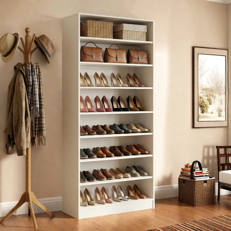 9 Tier Freestanding Shoe Cabinet with Adjustable Shelves for Entryway Storage