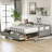 Wooden Daybed With Trundle Bed And Two Storage Drawers , Extendable Bed Daybed,Sofa Bed For Bedroom Living Room, Gray-1152026259