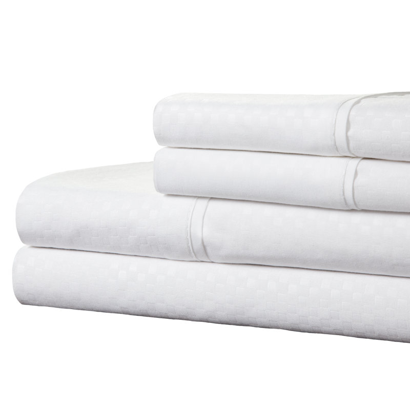 Ensemble de draps 4 pièces, Blanc, Ensemble de draps pour très grand lit + 1 drap-ho