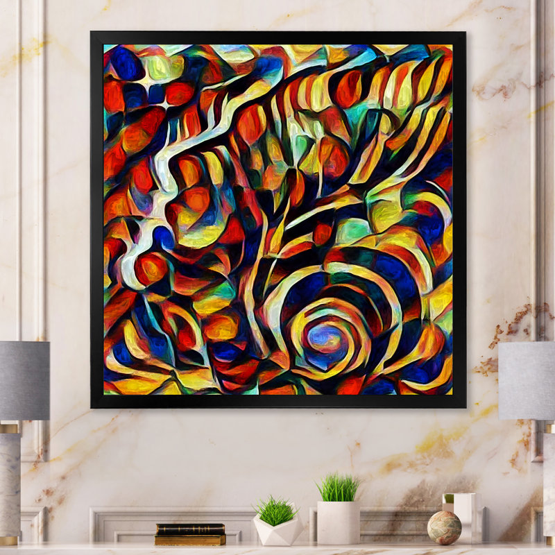 Abstrait, impression d'art mural moderne sur bois, H 16 po x l 16 po x P 1 po, Cadre photo noir