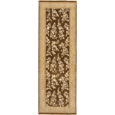 Hand Knotted Oriental Area Rug in Brown/Beige