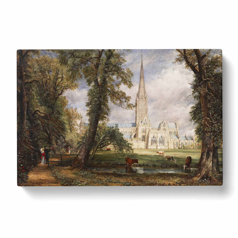 Salisbury Cathedral Vol.1 by John Constable - Wrapped Canvas Painting, 35cm H x 50cm W x 3cm D