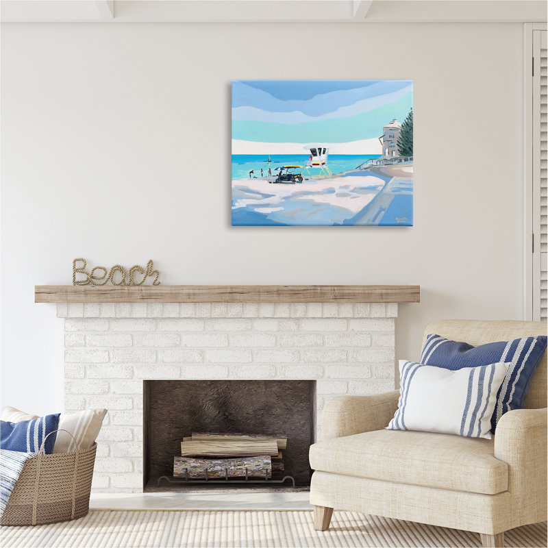 «Highland Dunes Blue and White Beach on Canvas» par Meredith Howse, reproduction, H 30 po x l 40 po x P 1,5 po