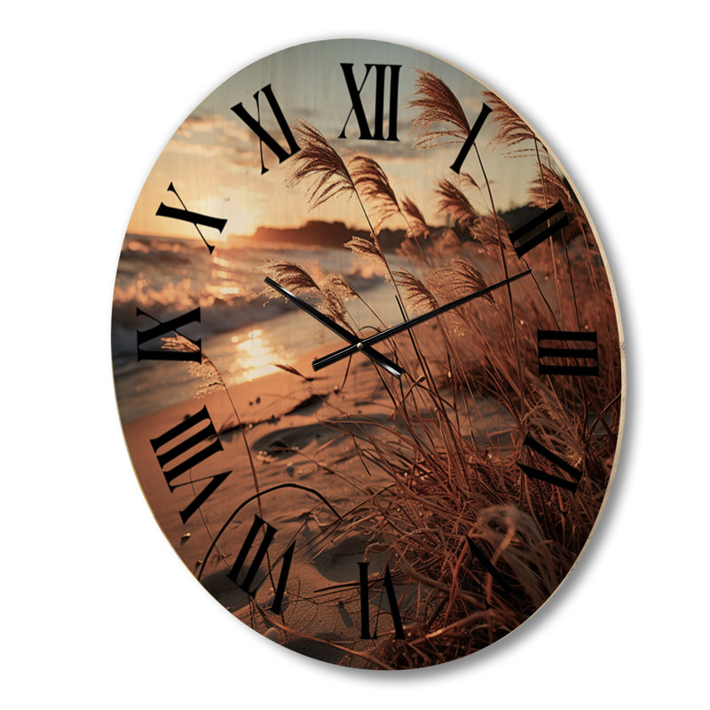 Horloge murale en bois massif Lewann, Moyenne