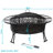 Kayden 40" Round Wood-Burning Black Finish Steel Fire Pit Table with Screen