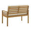 Alaterre Furniture Okemo Weather-Resistant Acacia Wood Outdoor Patio Furniture With A 44" Wide 2 Seater Couch With Cushions And A 31.5" Wide Rectangular Coffee Table, Natural Wood with Cream Cushions-1780775460