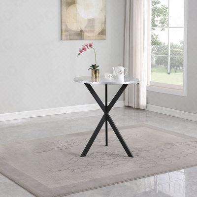 Silver Round Galvanized Steel Bistro Bar Table