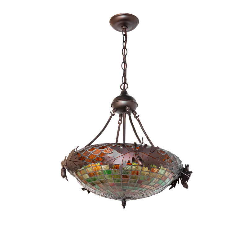 21" Wide Greenbriar Oak Inverted Pendant