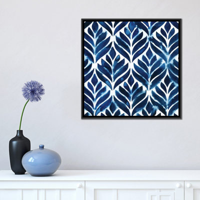 « cobalt aquarelle tiles iv », reproduction de peinture à l’aquarelle sur toile