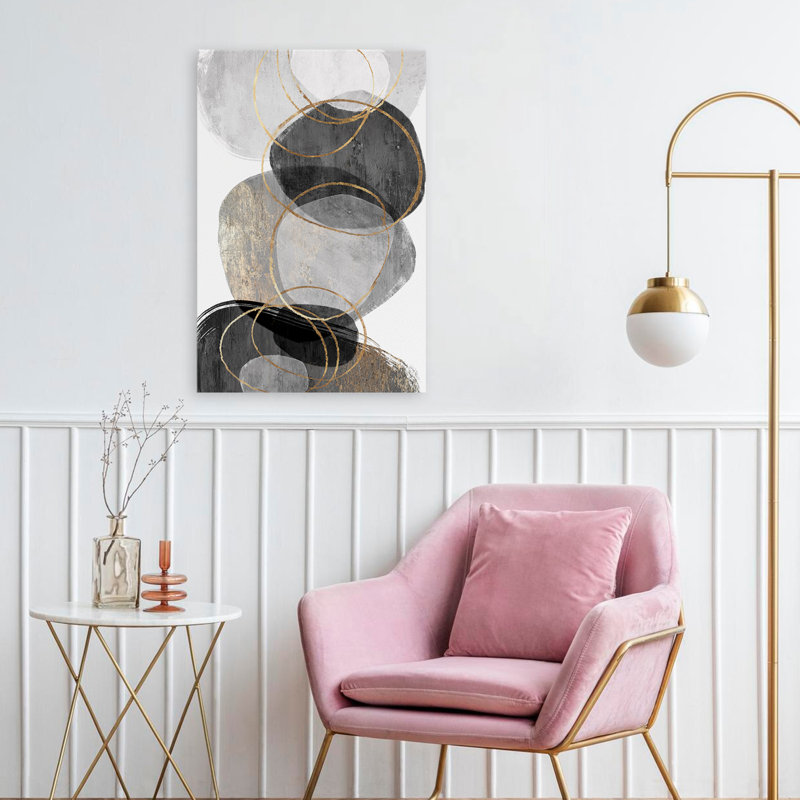 Cercles et conglomérat géométrique I Art, H 24 po x l 16 po