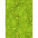 Tapis rond à motif floral vert