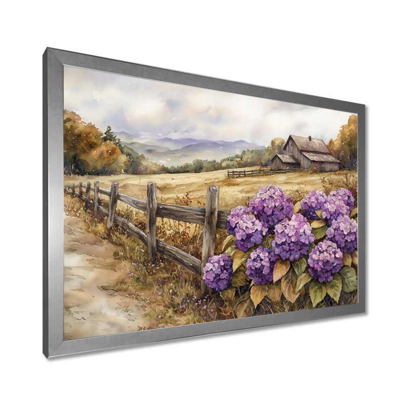 «Doke Hydrangeas» par The Farmstead I - Hydrangea, art mural pour le salon, Reproduction encadrée d'une seule photo