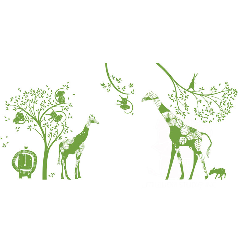 Décalcomanie murale jungle baby, Vert lime