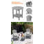 Ensemble de 2 tables d'appoint Adirondack en poly Lumber, gris, résistant aux intempéries-128919514-128919515-128919518