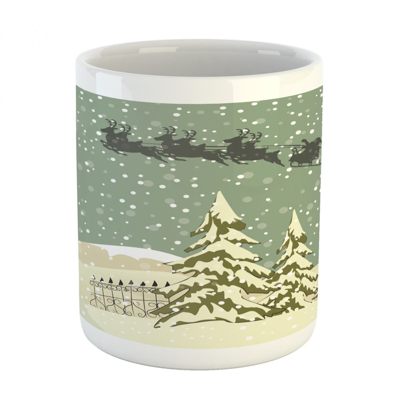 Grande tasse à café père noël volant père noël
