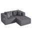 Causeuse contemporaine en velours côtelé avec mousse durable à haute densité, deux coussins décoratifs, porte-gobelets intégrés et repose-pieds séparé-618860376