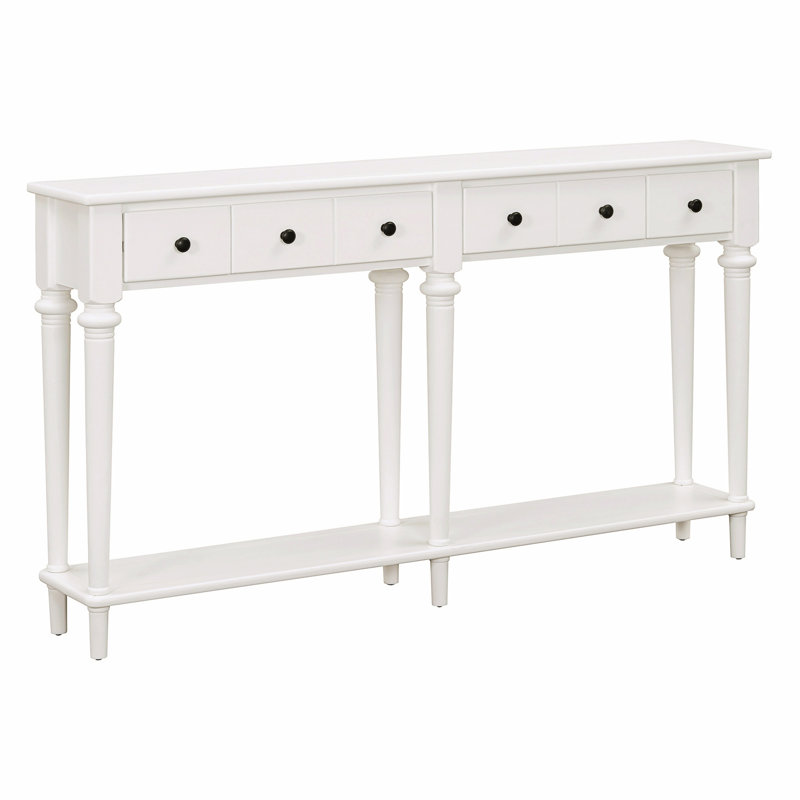 Table d'entrée avec 4 tiroirs, Blanc