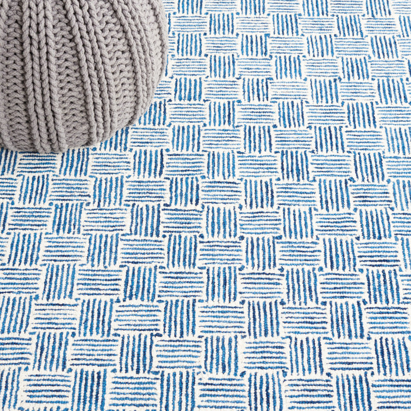 Travyn Hand Tufted Wool Pile And Cotton With Latex Striped Rug, Runner 2'3" x 5'