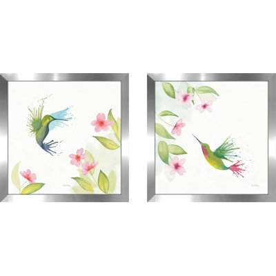 « flit i », ensemble de 2 reproductions de peintures à l’aquarelle encadrées