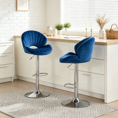 Adjustable Barstools Set with Back and Footrest