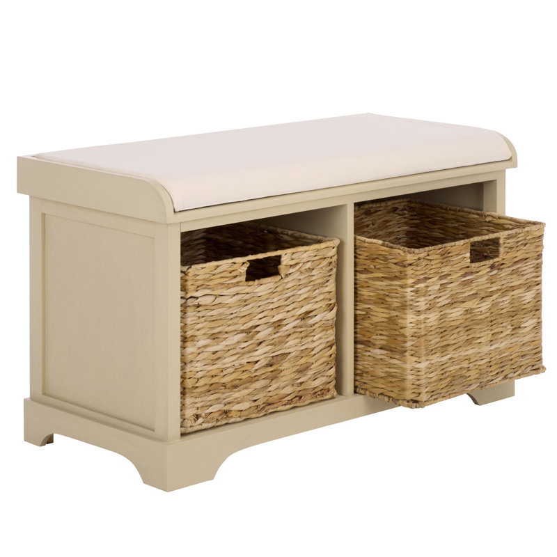 Briananthony Upholstered Cubby Storage Bench, Sand